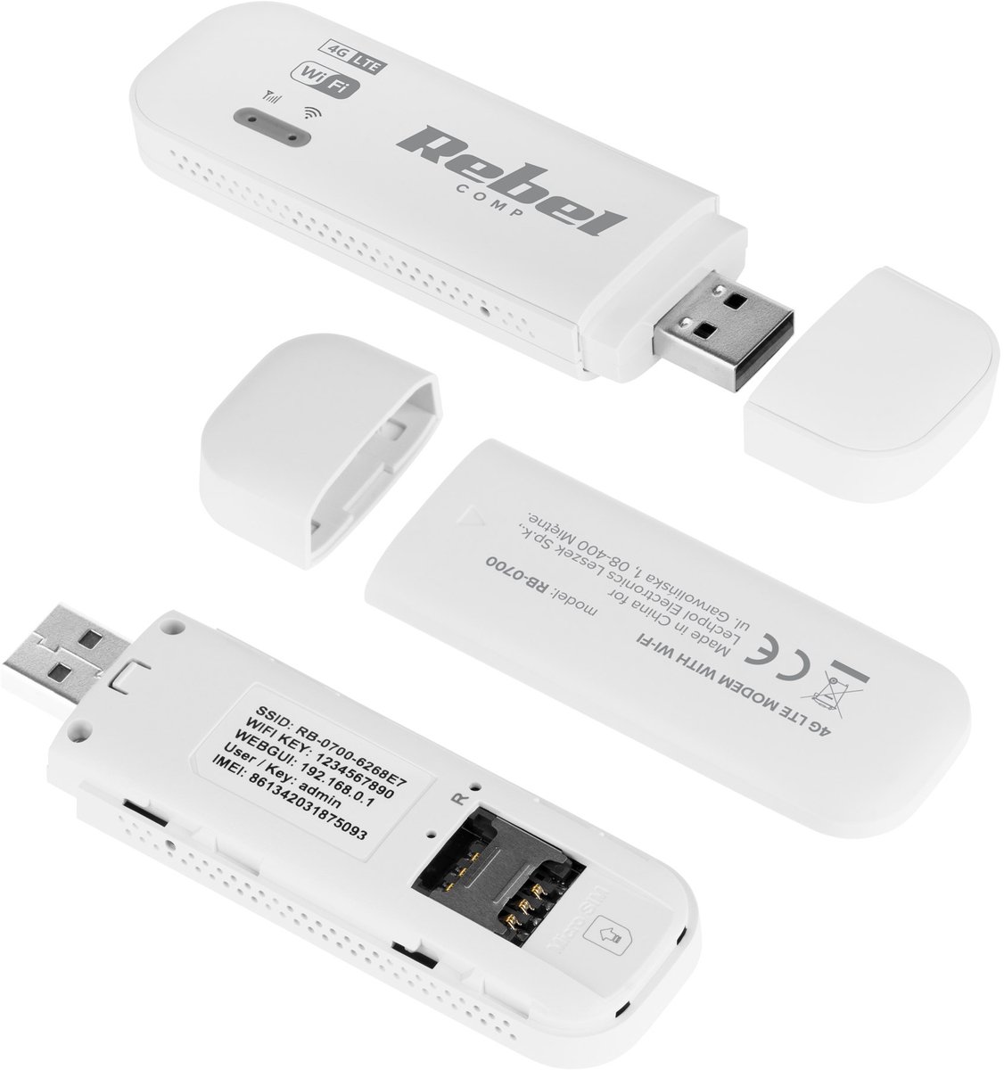 Rebel RB-0700 Serie - Mobiele Router - 4G LTE - Compact - USB Voeding