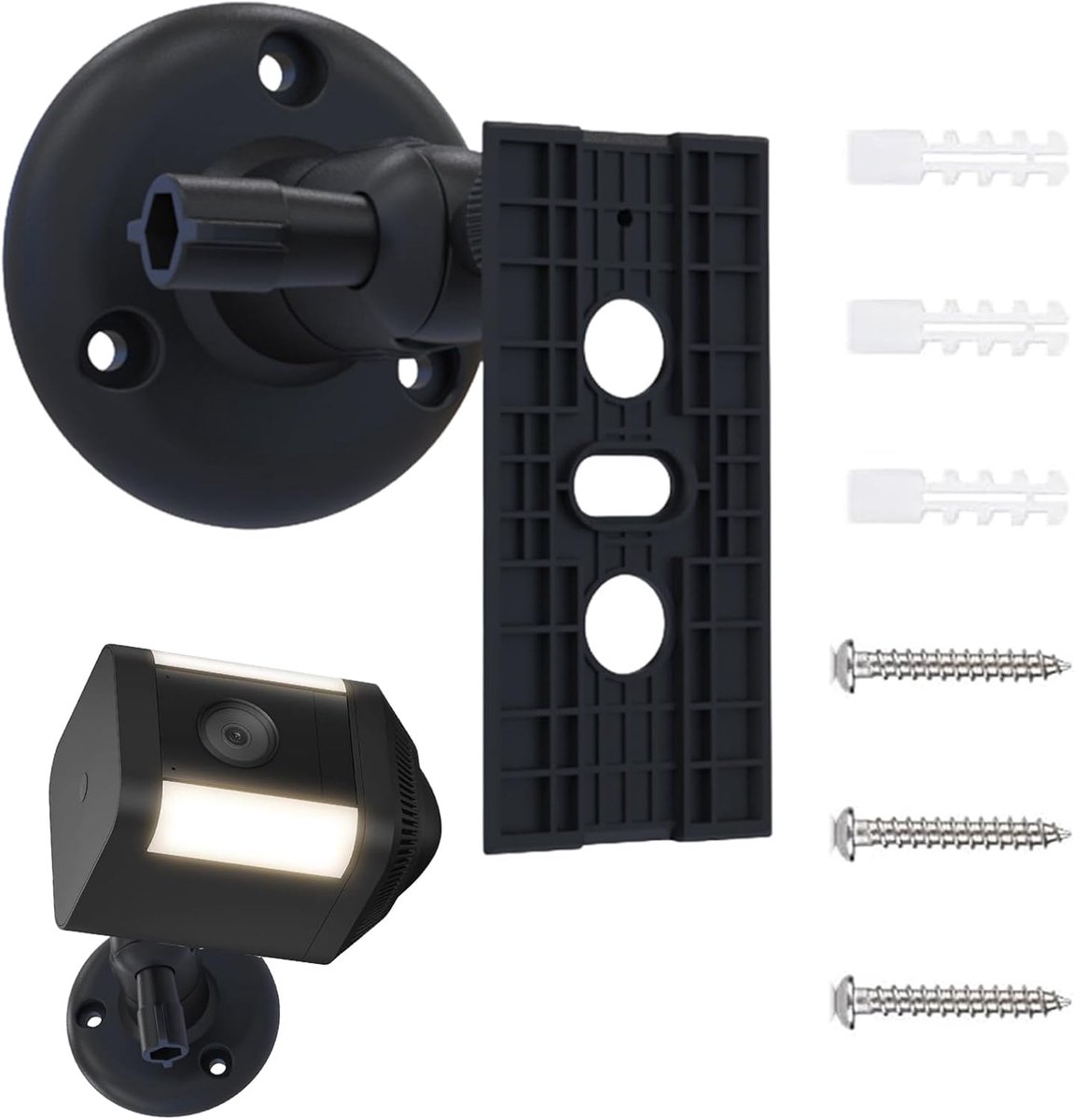 Camera Wandhouder - Monitor Beugel - Veiligheid Thuis - Verstelbare Hoek - 19 x 15 x 4 cm - Zwart