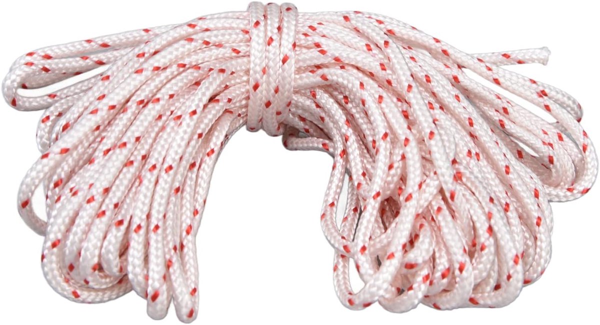 Trekkoord Vervangingsset - Starttouw Starterkabel - Grasmaaier Reparatie - Duurzaam Nylon Materiaal - 10 meter - Zwart