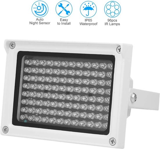 IR Lamp Array - Infrarood Verlichting Nachtzicht - Beveiligingscamera's Verbeteren - 96 LED's Ingebouwde Sensor — afbeelding 4