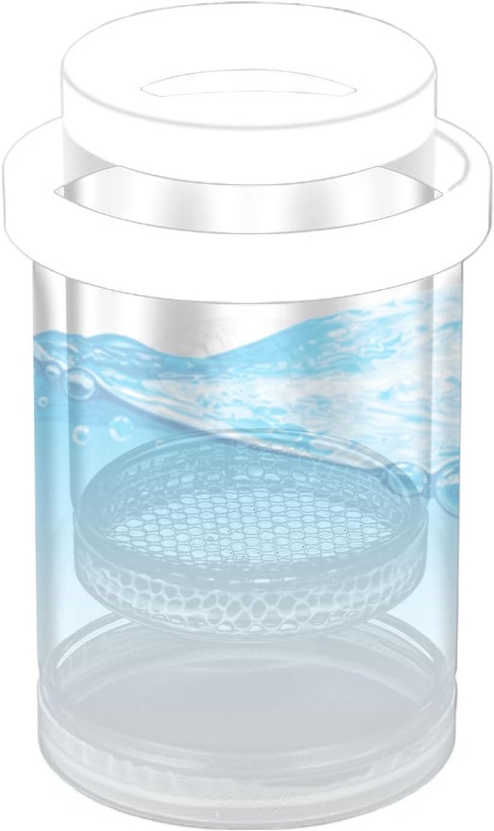 Kweekbak Aquarium - Vis Broedbak - Visjes Grootbrengen - Drijvend en Bevestigbaar - 14.3 x 9.3 cm - Wit