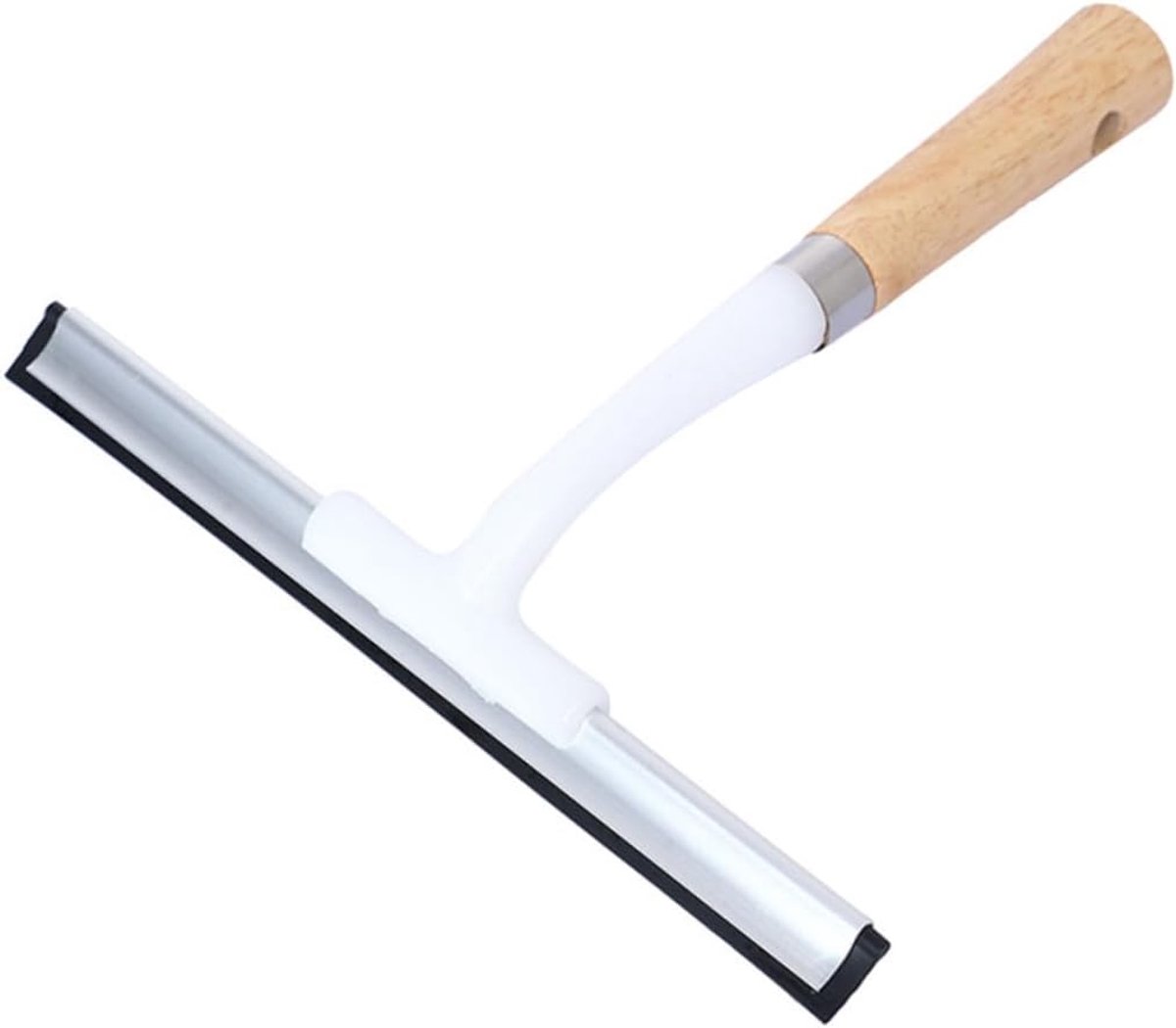 Raamwisser Tool - Glasreiniger Schraper - Streeploos Reinigen - Hout en Rubber - 22x20cm - Diverse Kleuren