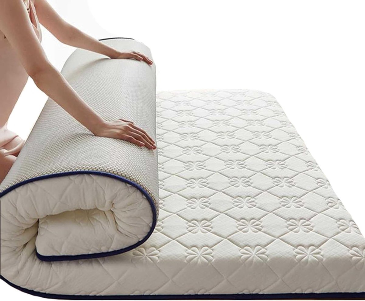 Japanse Futon Matras - Vloermat Tatami - Ruimte Besparen - Opvouwbaar en Draagbaar - 120 x 200 cm - Wit
