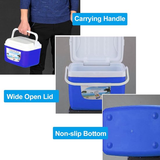 Geïsoleerde Koelbox - Lunchbox Koeltas - Buitenactiviteiten - EPS Isolatielaag - 32 x 23 x 20 cm - Wit — afbeelding 3