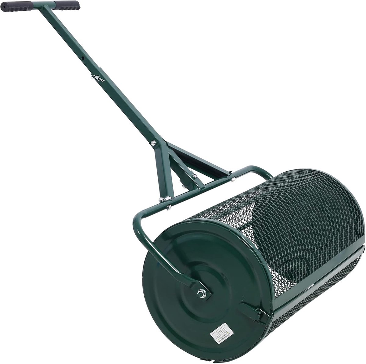 Gazonstrooier Trommel - Compoststrooier Meststrooier - Gazon Onderhoud - Roterende Stalen Gaastrommel - 24 inch Breed - Groen