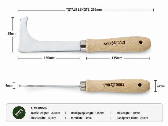 Synx Tools Handvoegenmes Onkruidkrabber - Voegenkrabber - onkruidborstel - onkruidmes - krabbers / schrapers - voegenkrabber van Synx Tools — afbeelding 5
