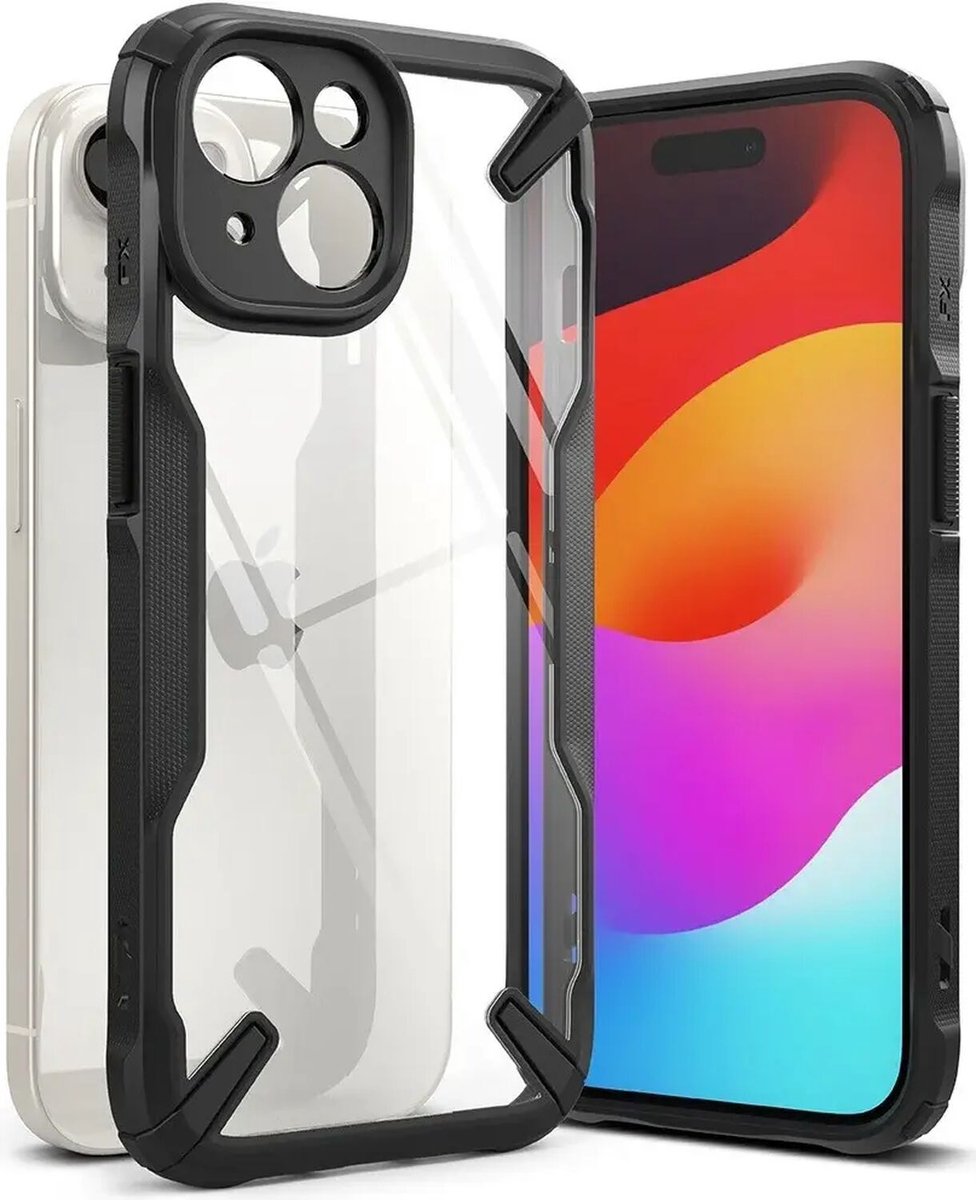 Ringke Fusion X Hoesje Geschikt voor Apple iPhone 15 Plus Back Cover Zwart