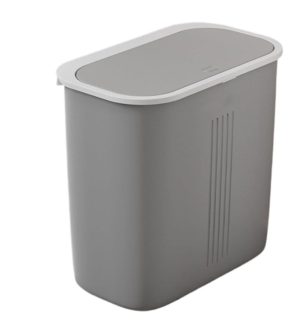 Smalle afvalemmer - Papieren schuifemmer Dunne container - Ruimtebesparing - Soft-close deksel - 28 x 17 x 28 cm - Grijs