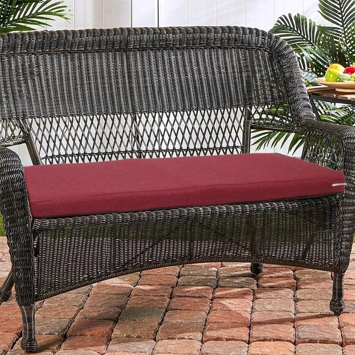 Bankkussen Gestoffeerd - Tuin Terrasmat - Buiten Zitten - Waterdicht Antislip - 120 cm - Rood