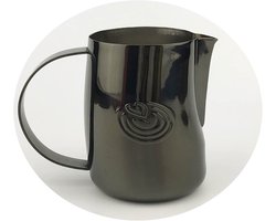 Melkschuimkruik - Stoomkannetje - Latte Art Maken - Symmetrische Handgreep - 500 ml - Spiegel Zwart