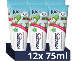 Prodent Kids 0-6 jaar Tandpasta - Super Mario - tandverzorging met fluoride remineralisatie-technologie - 12 x 75 ml