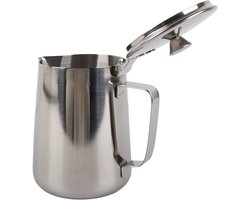 Melkopschuimkan Deksel - Koffiekan Barista - Latte Art Maken - Nauwkeurige Schenktuit - 1000 Ml - Zilver