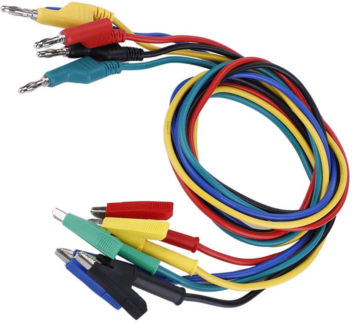 Testdraden Set - Meetkabels Multimeter - Elektrische Tests - Geïsoleerde Stekkers - 1 meter - Multicolor