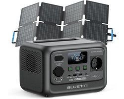 BLUETTI Elite 30 V2 - 288Wh - Zonne-energiegenerator - 600W - Duurzame energie - met 60W Zonnepanelen Sora 60 - UPS Backup - LFP batterij - USB-C-poort - Back-up voor Camping - thuis - outdoor