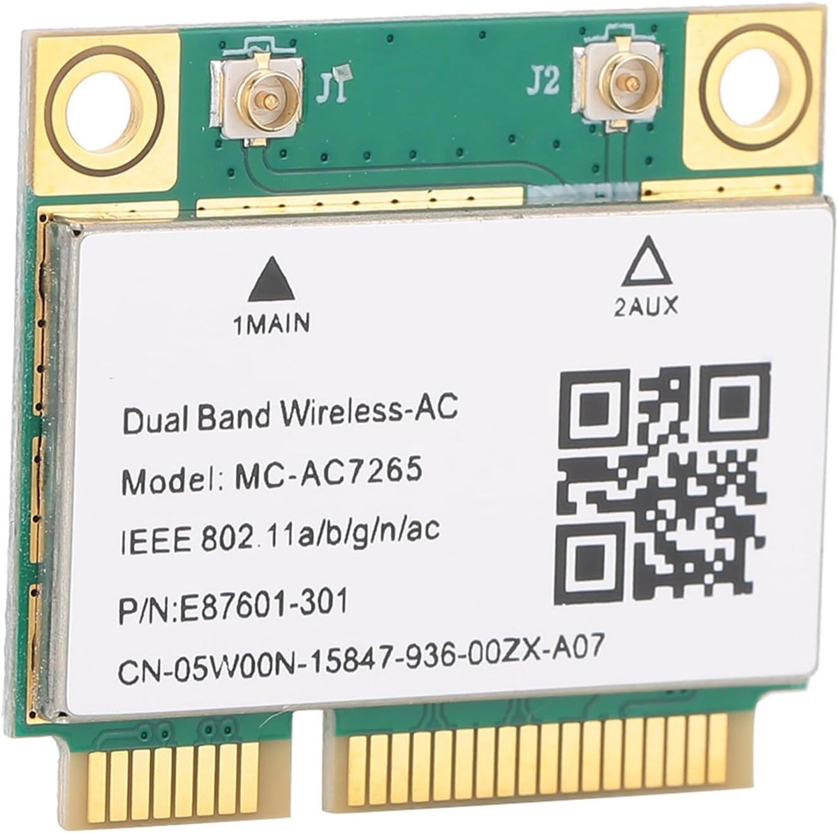 Draadloze Netwerkadapter - WiFi Bluetooth Kaart - Snelle Internetverbinding - Dual Band AC1200 - Mini PCIe - Groen