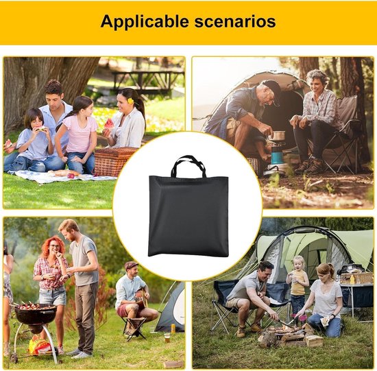 Draagtas Klapstoel - Campingzak Opbergtas - Reizen en Picknicken - Stevig Oxford Materiaal - 76 x 56 cm - Zwart — afbeelding 3