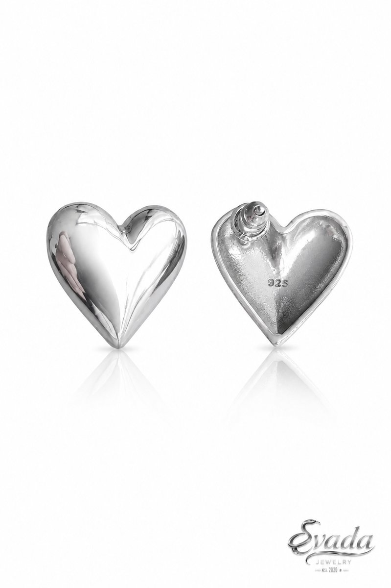 Evada oorbellen, hart oorbellen, 925 sterling zilver oorbellen, hartvormige oorbellen, minimalistische oorbellen, romantische sieraden, handgemaakte oorbellen, zilveren sieraden dames, cadeau voor haar, liefde sieraden, moderne oorbellen