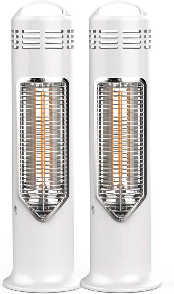 Terrashaard - Buitenverwarmer - Terras Verwarmen - Veilig Aanraakbaar - 550 Watt - Wit Dubbel