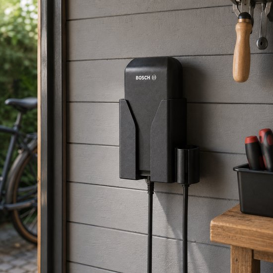 YUOM. Opladerhouder geschikt voor Bosch E-Bike Acculader - Wandhouder met Stekkerhouder - Zwart van yuom — afbeelding 4