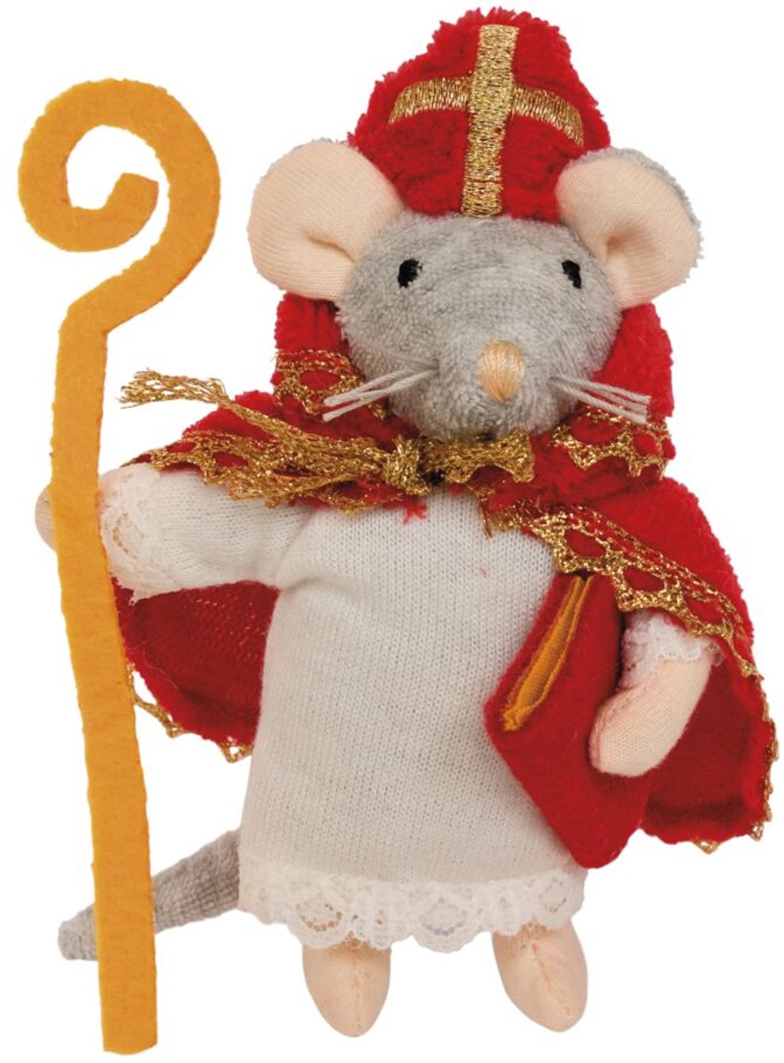 Sam & Julia Het Muizenhuis Pluche knuffel Sint - Speelgoed kinderen - 12 cm - Voor meisjes en jongens - Vanaf 1 jaar - Bambolino Toys