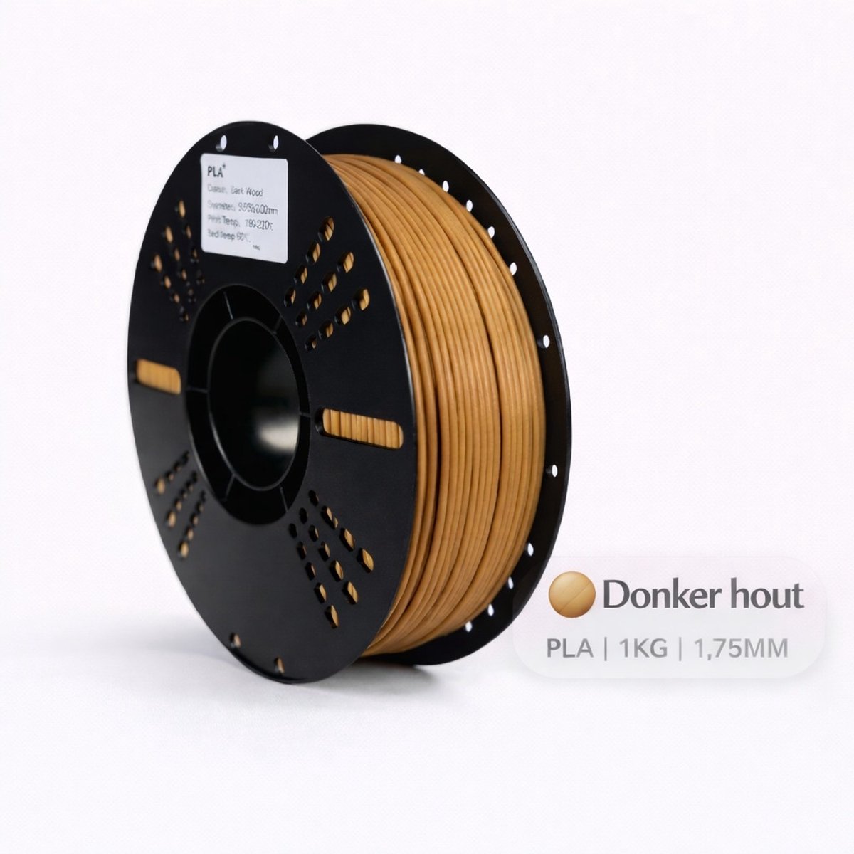 PLA+ Filament – Donker hout – 1.75mm – 1KG – Koppelprint