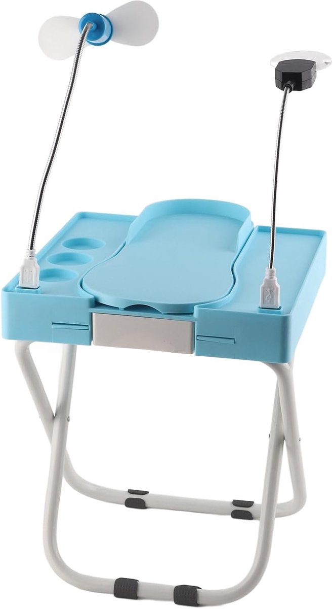 Pedicure Voetstandaard - Voetkruk - Thuis Zelfzorg - Met Ventilator Vergrootglas - 34 x 25 x 6 cm - Wit