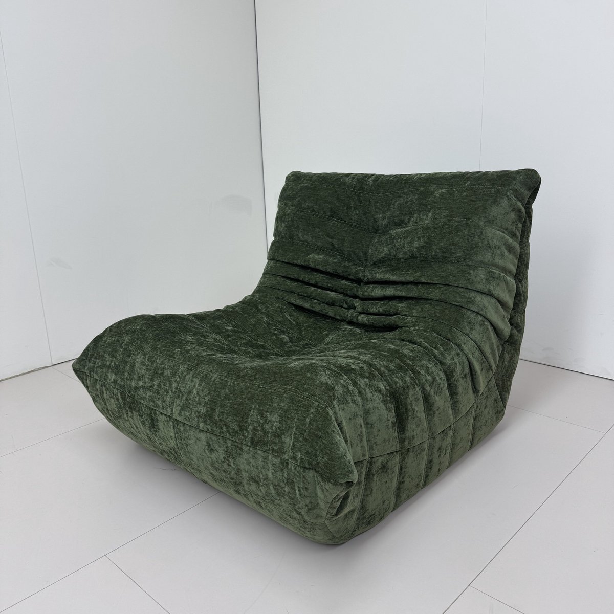 Zipsofa 1-zits Fauteuil - Zitzak Stoel met Rugleuning - Lazy Stoel - Montagevrij, Ergonomisch - Chenille Groene - 80x100x72 cm