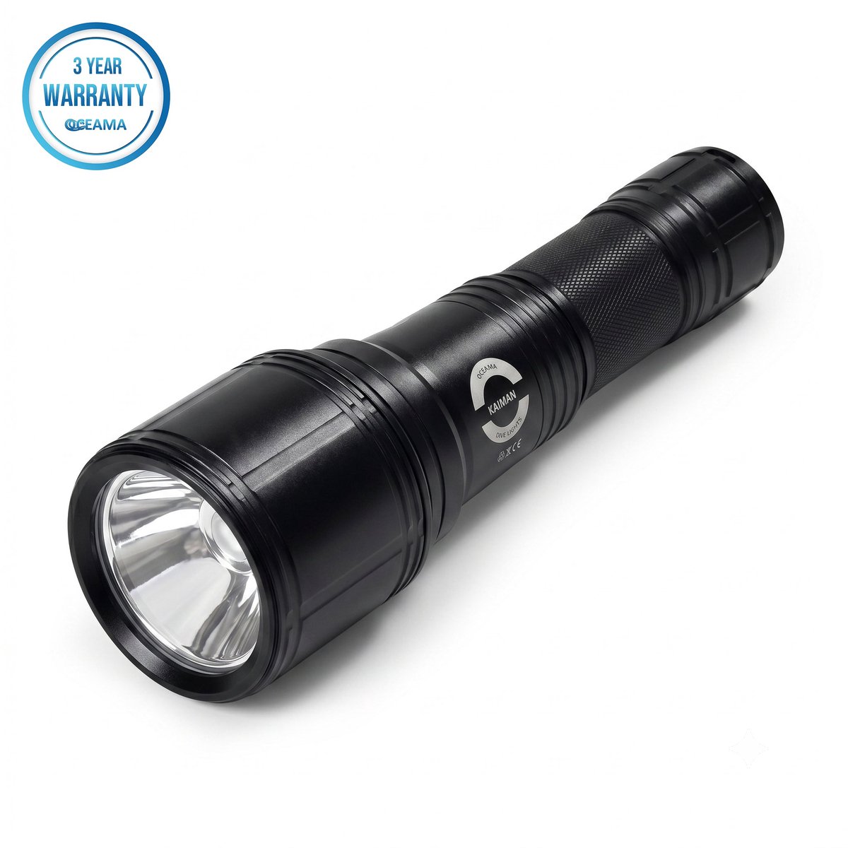 Oceama Kaiman - Duiklamp - Zaklamp voor onderwater - LED 4000 - Zwart