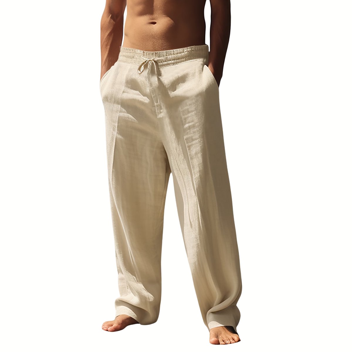 Currero Linnen Broek Heren - Zomerbroek - Volwassenen - Lange Broek - Pantalon - Strandbroek - Zomer - Ibiza Stijl - Khaki XXL