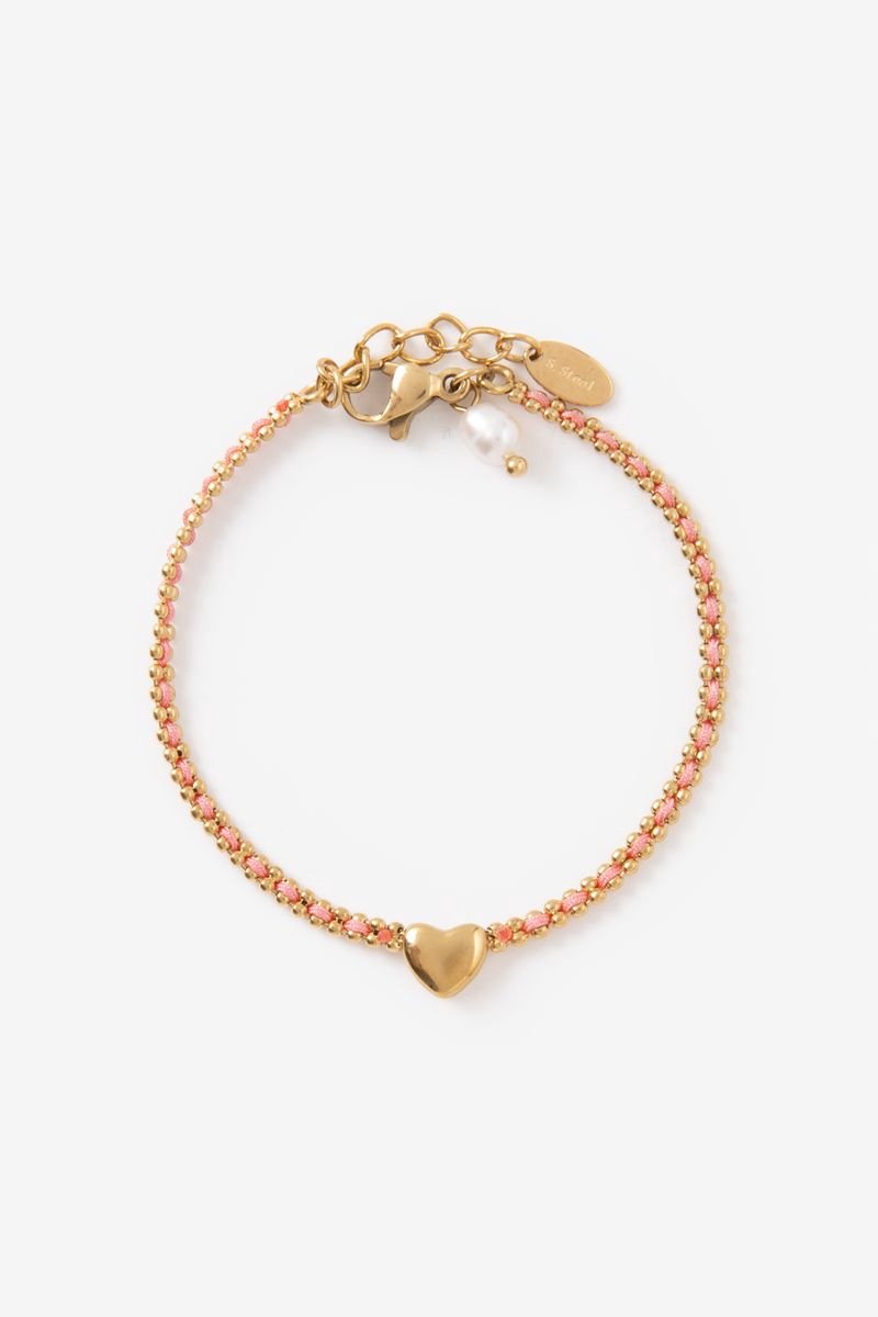 Sissy-Boy - Gold plated armband met hartje