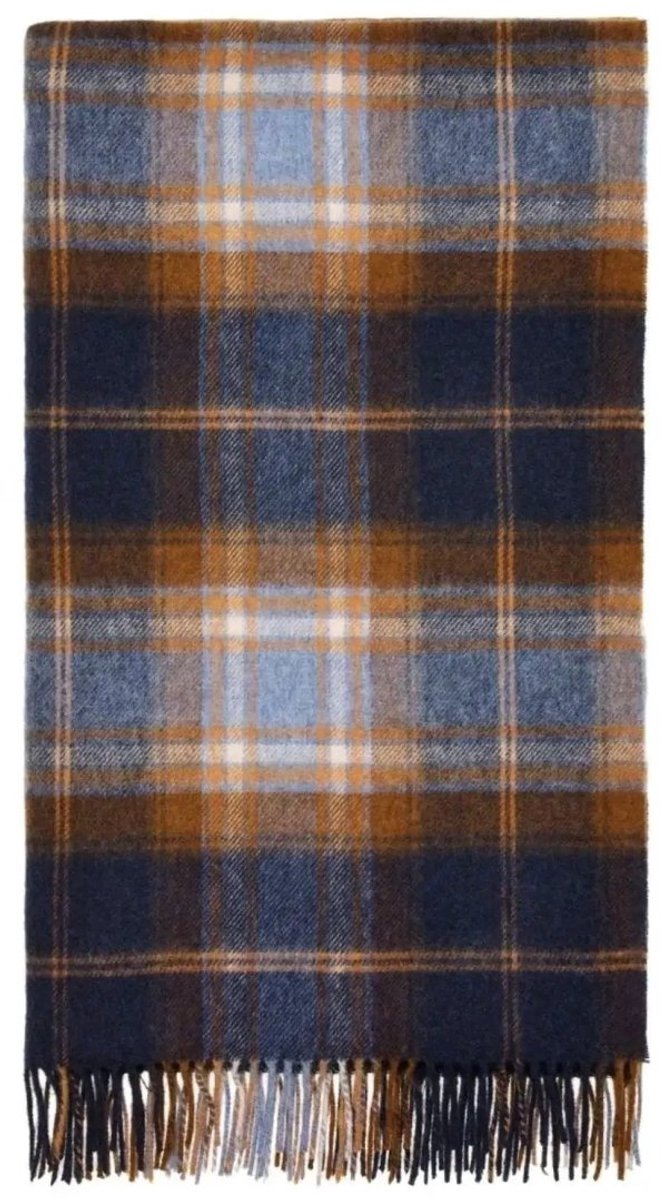 Plaid Winterton Merino Blauw - Merino Lamswol - 140x185 - Bronte by Moon Scotland