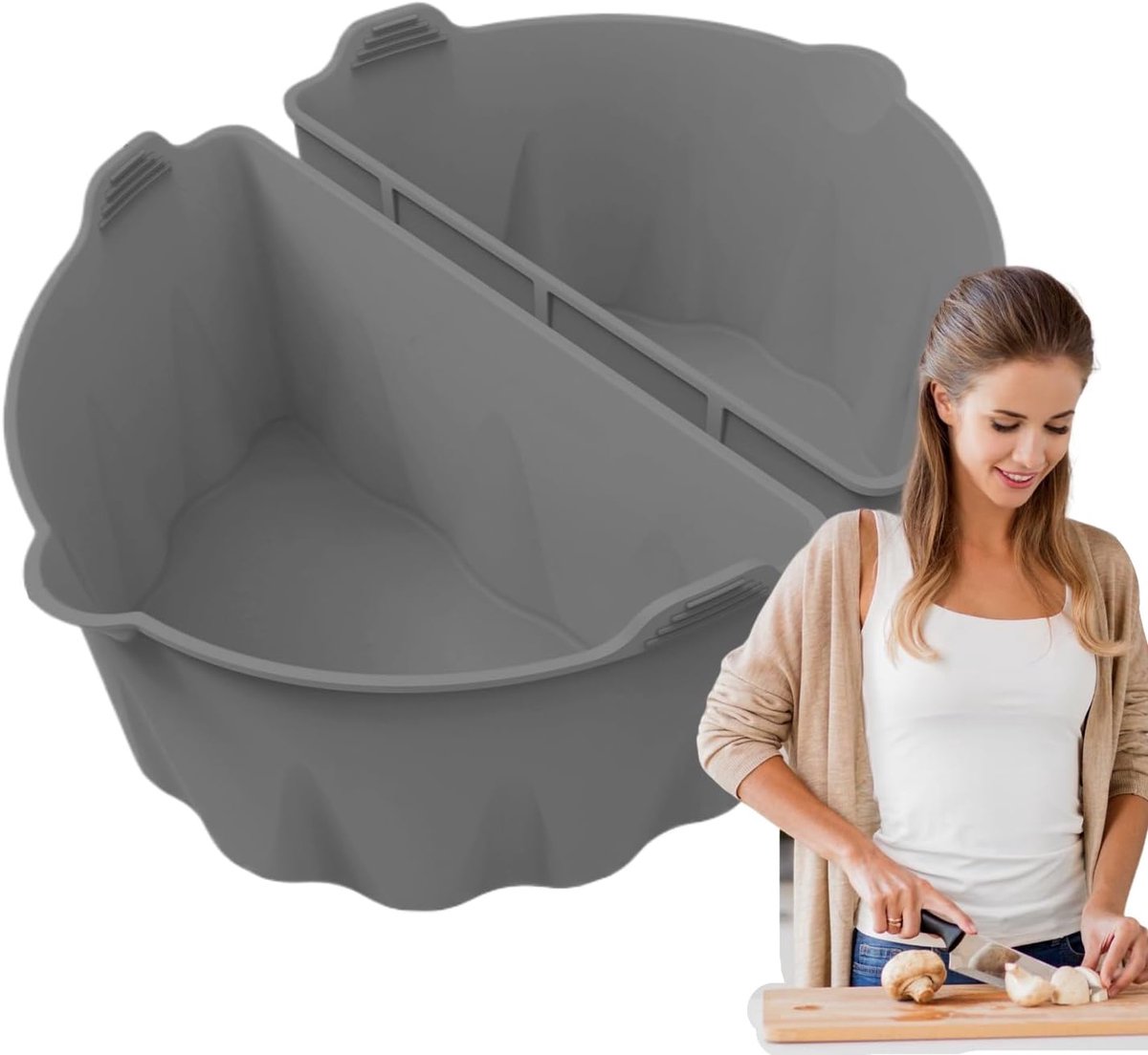 Slow Cooker Liner Kookaccessoire Pot Gerechten Bereiden Met Scheidingsfunctie 6-8QT Capaciteit Grijs
