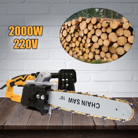 Elektrische Kettingzaag - Houtzaag Machine - Takken Snoeien - Automatische Brandstofinjectie - 35 cm Zaagmaat - Blauw — afbeelding 4