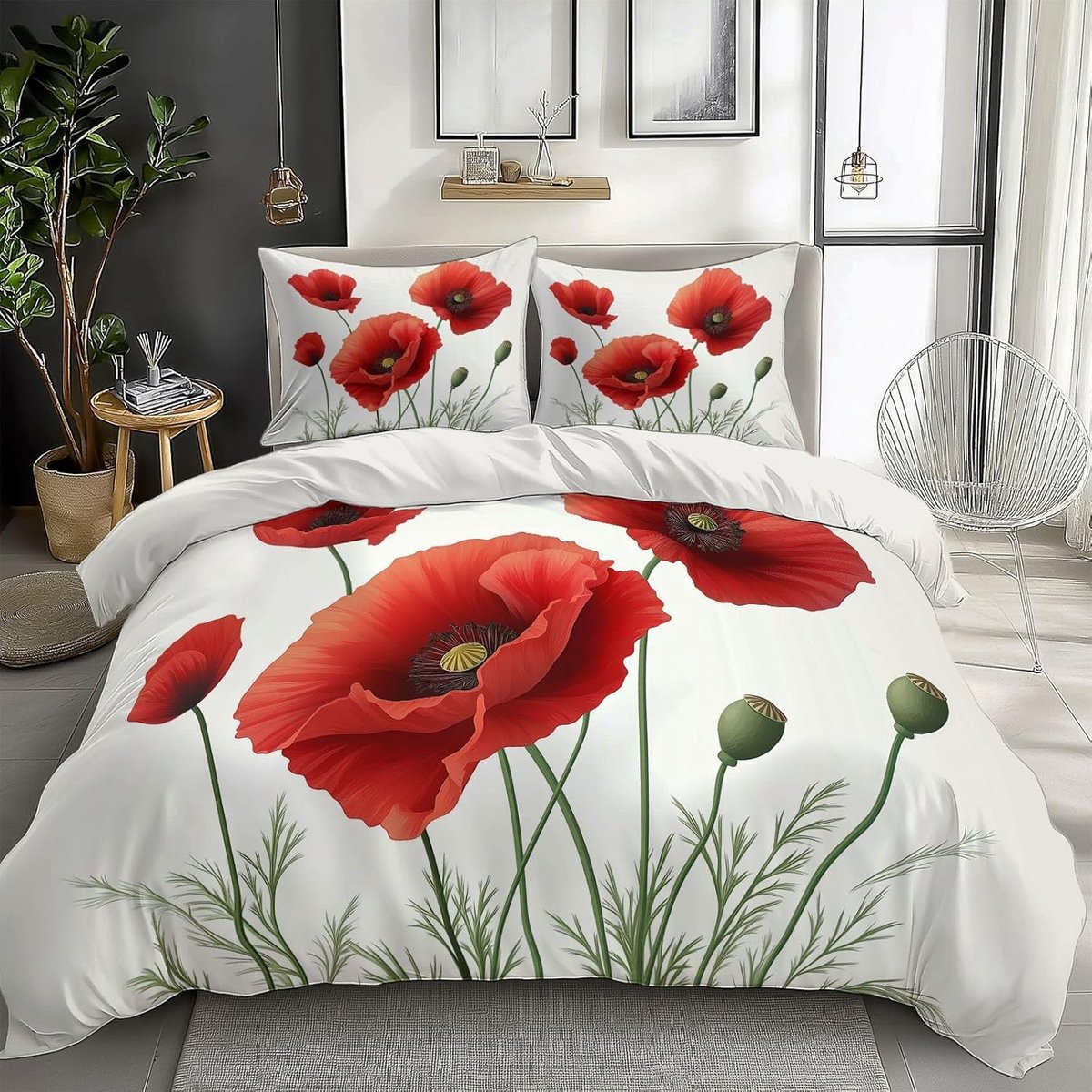 Dekbedovertrek Set - Beddengoed - Slaapkamer Decoratie - Dubbelzijdige Print - 220x240cm -