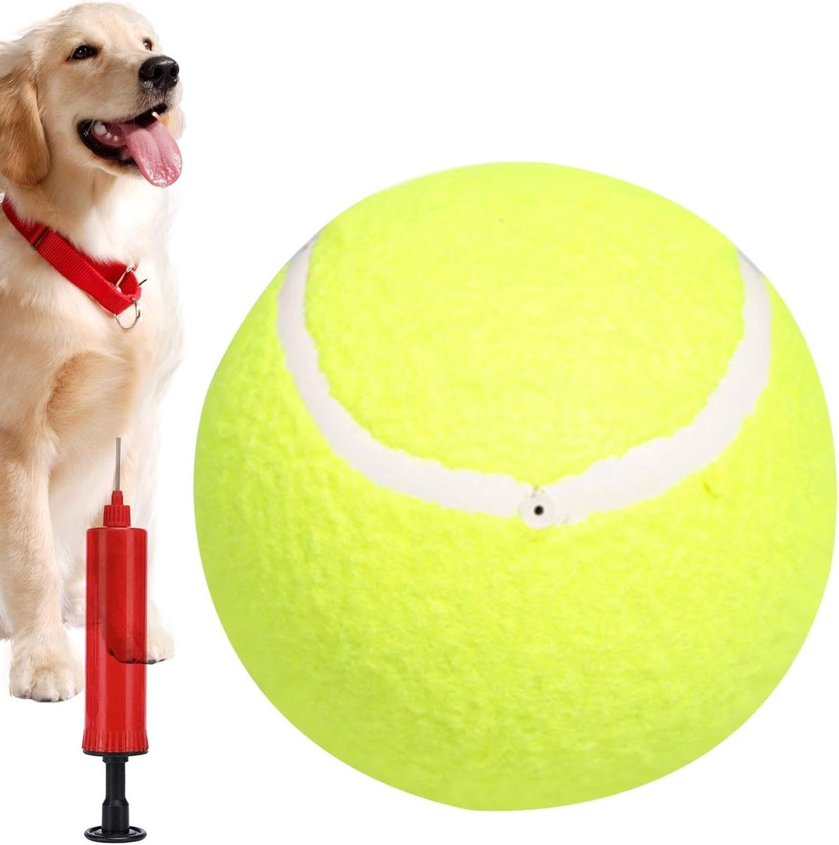 Hondenbal Tennis - Oversized bal - Buiten spelen - Duurzaam materiaal - 205 cm - Geel