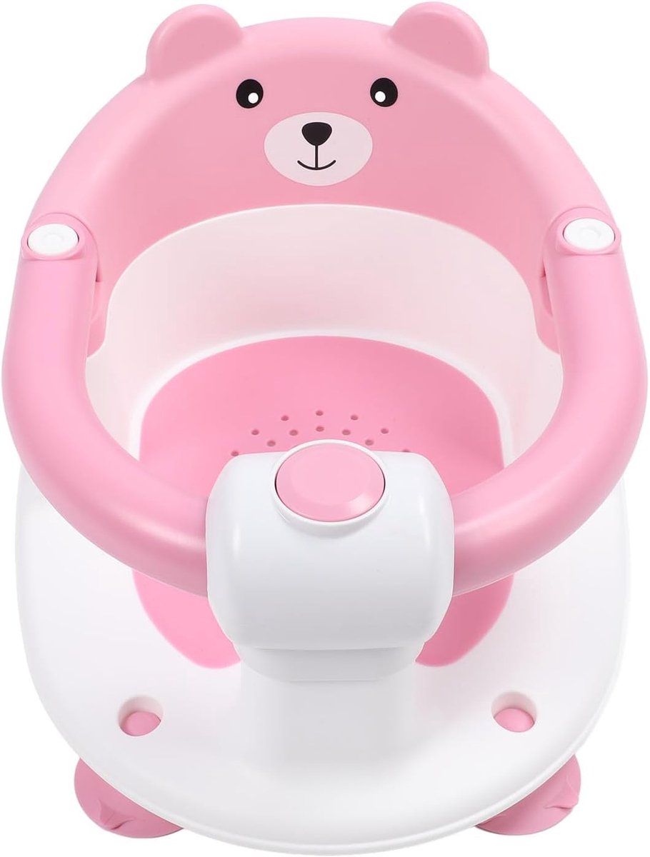 Babybadzitje - Badstoel Peuters - Veilig Baden - Antislipbasis - 40.5 cm - Rozeachtig