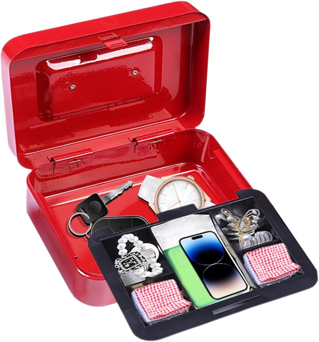 Draagbare Kluis - Slotbox Geld - Waardevolle Spullen Opslaan - Combinatieslot Ontwerp - 94 x 164 x 94 cm - Rood