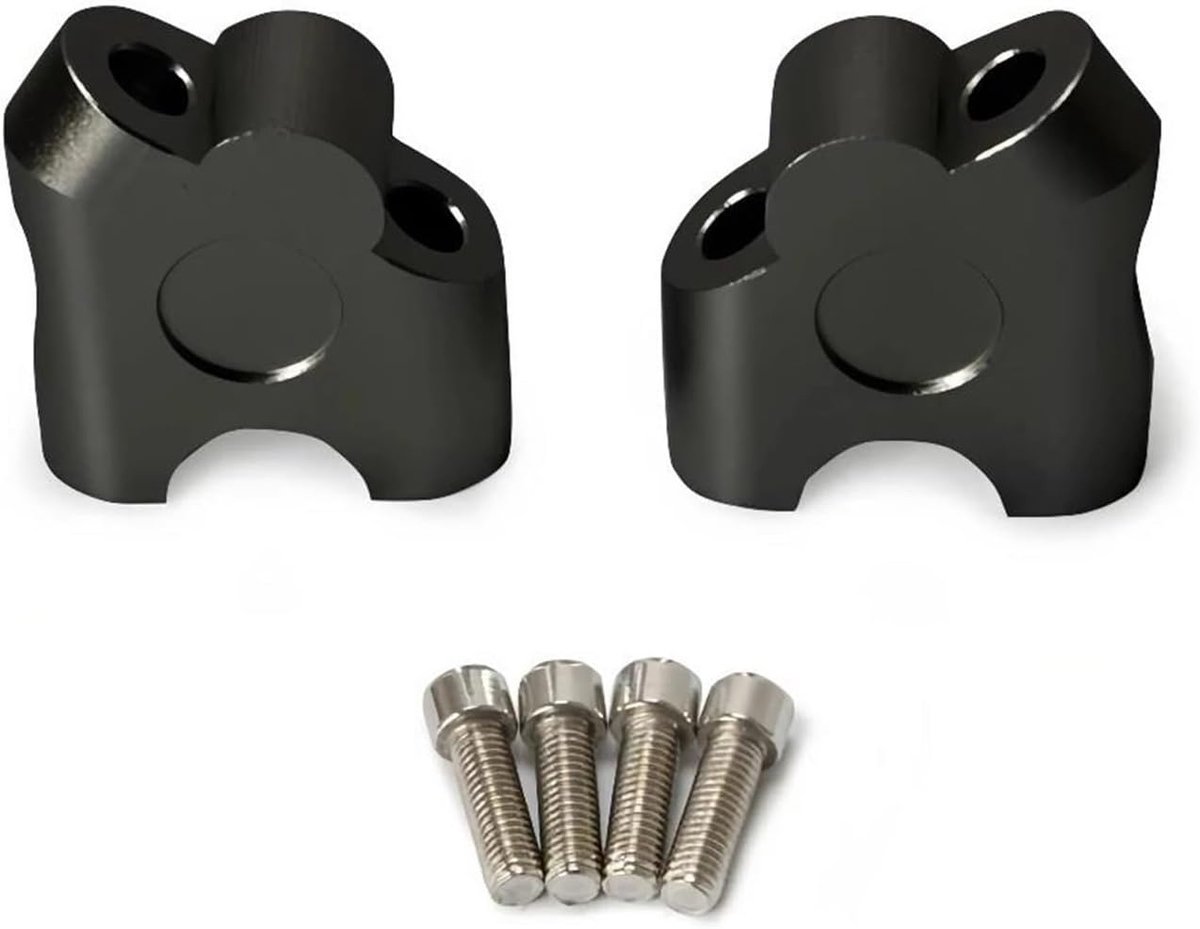 Motorfiets Stuurverhogers - Stuur Riser Mount - Comfortabeler Rijden - Universeel CNC Aluminium - 7/8 " 22mm - Zwart