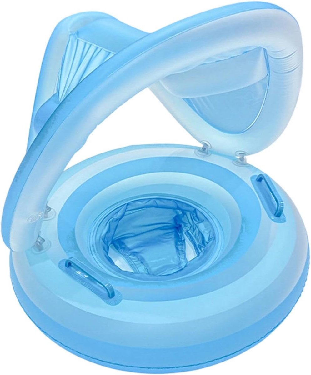 Opblaasbare Zwemband Kinderen - Baby Zwemring Zonnedak - Veilig Zwemmen Leren - Dubbele Luchtkamers - 6 maanden - 4 jaar - Blauw