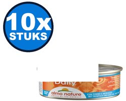 10x Almo Nature Daily Mousse - Tonijn & Kabeljauw - Kattenvoer Natvoer - 85g