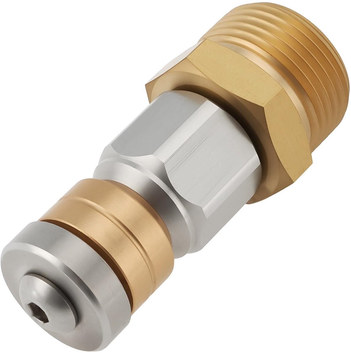 Dailygoods- Buisreinigingssproeier Roterend - M22 x 1,5 AG - Compatibel met Kärcher/Kränzle/WAP/Nilfisk-Alto - Metaal - 54,5 x 22 mm - 250 bar - Reinigingsmondstuk