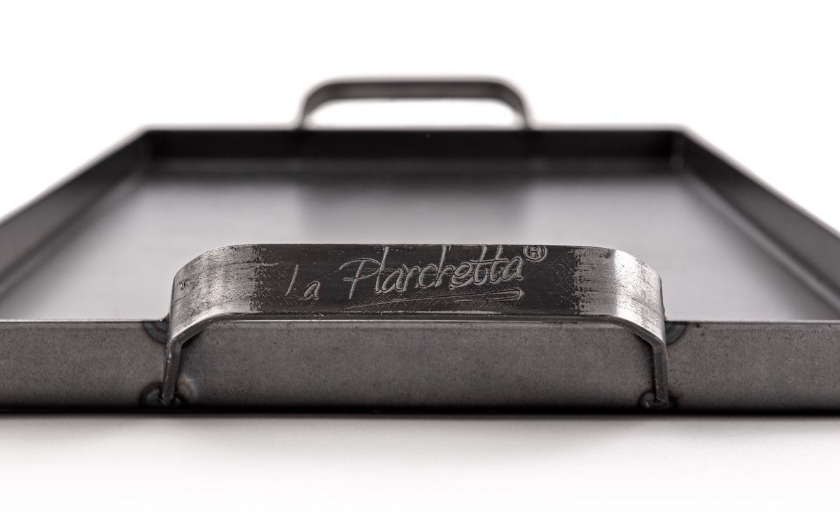 La Planchetta Argentijnse Bakplaat 48 cm – 2 Branders – Warmgewalst IJzer – PFAS-vrij – Voor Inductie, Oven, BBQ & Open Vuur