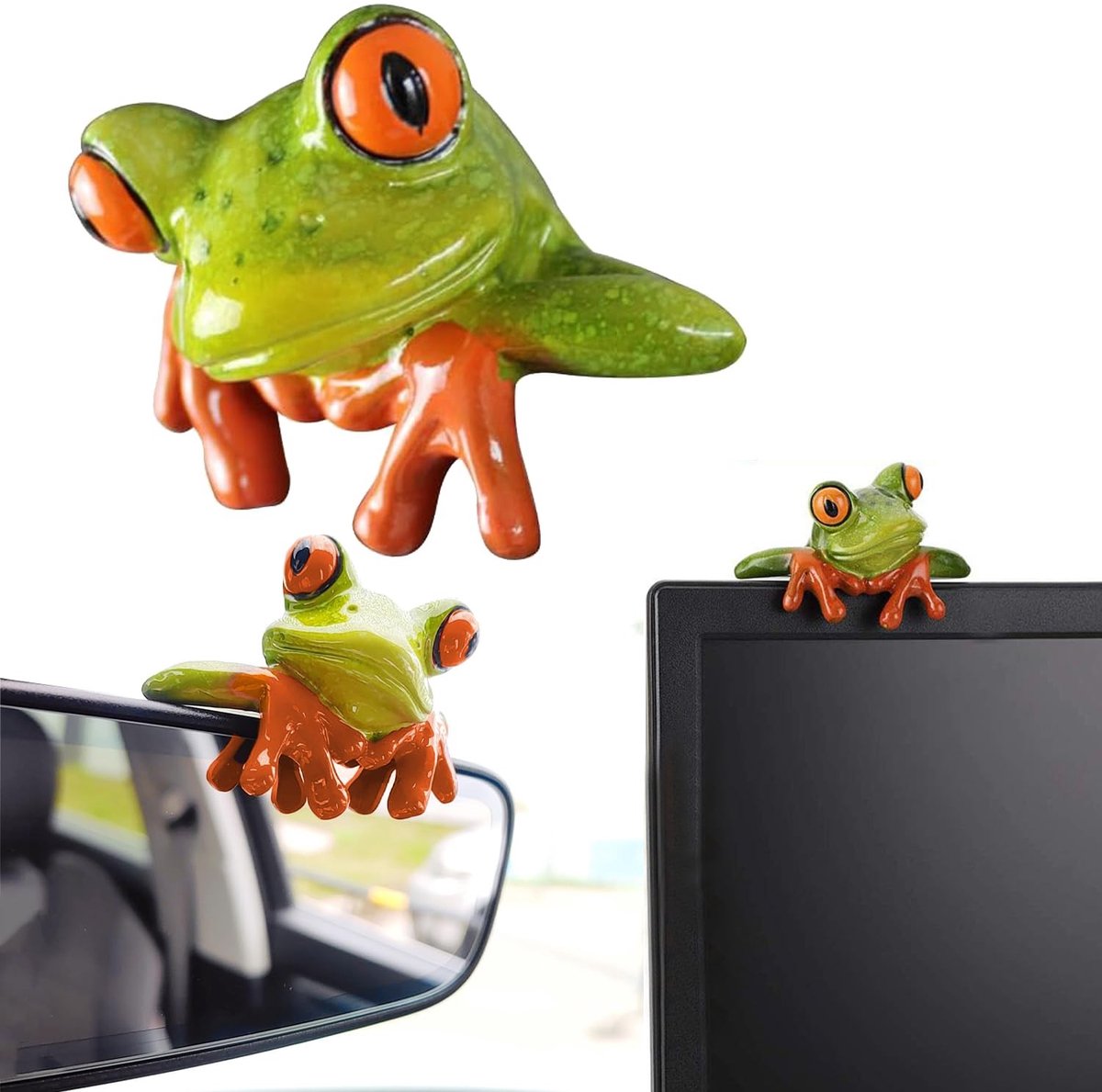Dailygoods- Kikkerdecoratie Handgemaakt - 3D Ornament - Hars Decoratie - Grappige Decoratie - Kuiskikker - Thuis/Kantoor Decoratie - Decoratiebeeldje