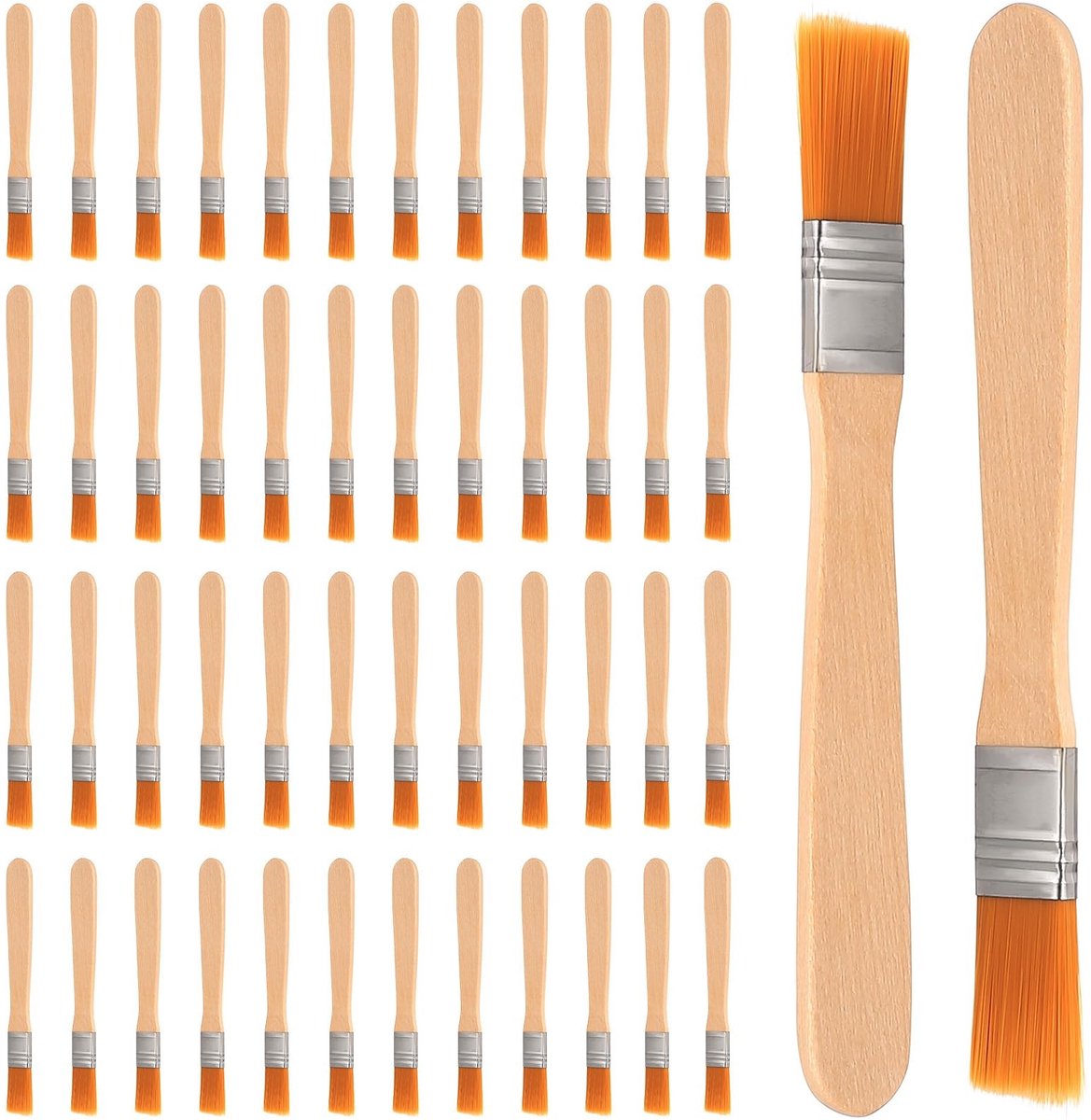 Dailygoods- Verfkwasten Set 50 Stuks - Professionele Verfkwasten - Houten Handvat - Nylon Haren - Voor Decoratie - Geschikt voor Beitsen en Lakken - Penselen