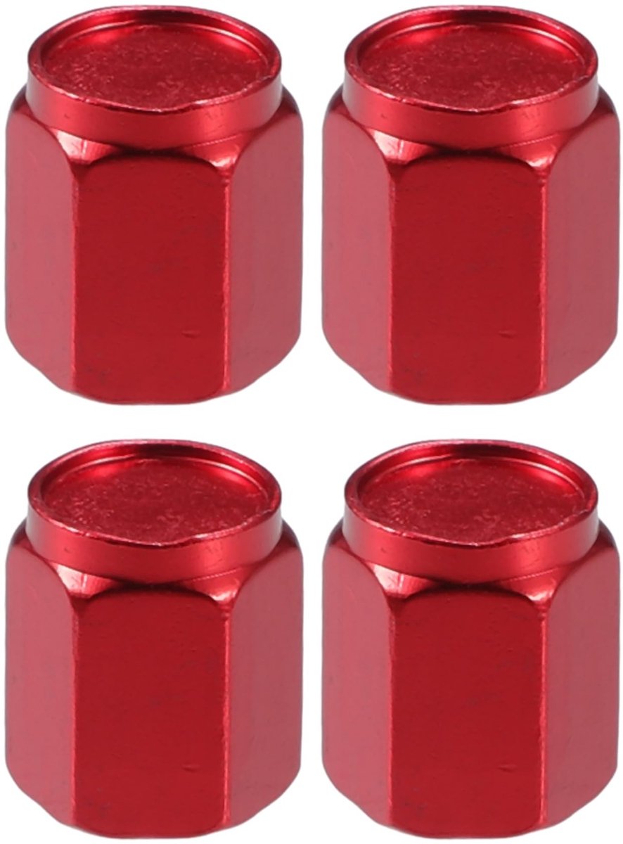 Dailygoods- Ventieldopjes Aluminiumlegering - Universale Pasvorm - 4 Stuks - Rood - Draagbaar - Goede Afdichting - Banddopjes