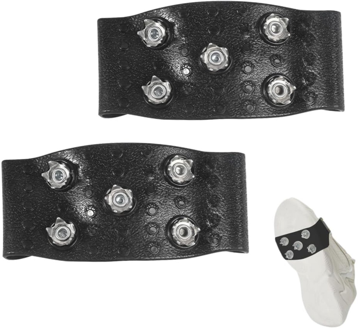 Dailygoods- IJsstigers Antislip - Koudebestendig - Draaiknopverstelsysteem - Onzichtbare Noppen - Voor Winterwandelen - Voor Diverse Schoenstijlen - Schoenstoppers