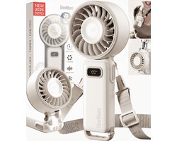 Diveblues® Handventilator Oplaadbaar - Premium Personal Fan - AIR 100 – High Speed Blaaskracht – 100 Snelheden – LED Scherm - Handwaaier – Waaier – Draagbare Ventilator - Koelt écht