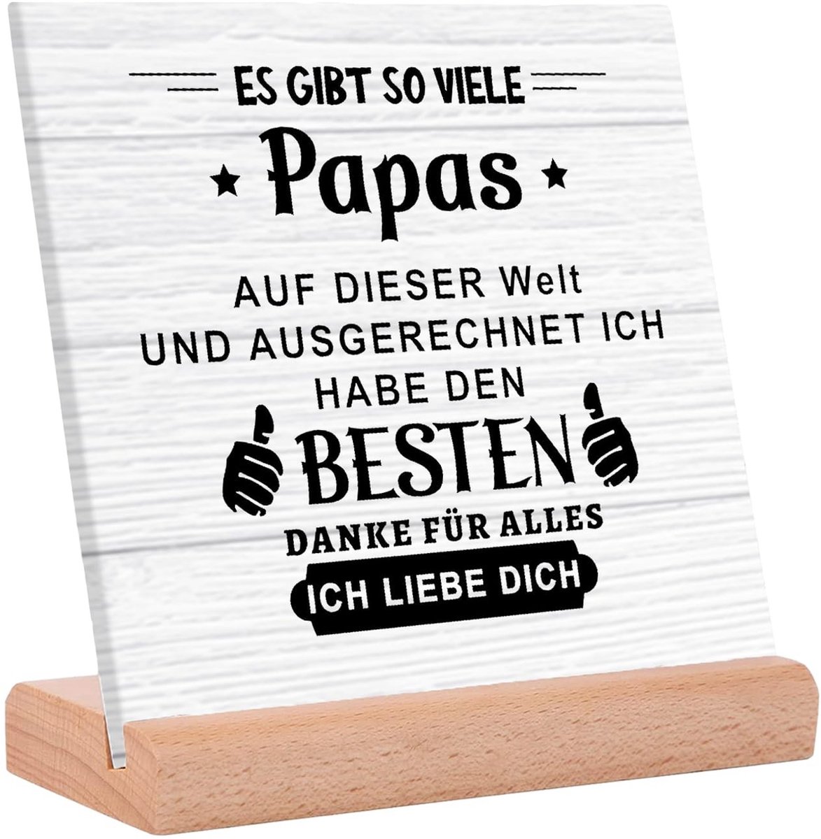 Dailygoods- Tafeldecoratie Acryl - Houten Logo - Verjaardagscadeau - Lichtgewicht - Creatief Ontwerp - Afmeting 15x15x0,4 cm - Woondecoratie