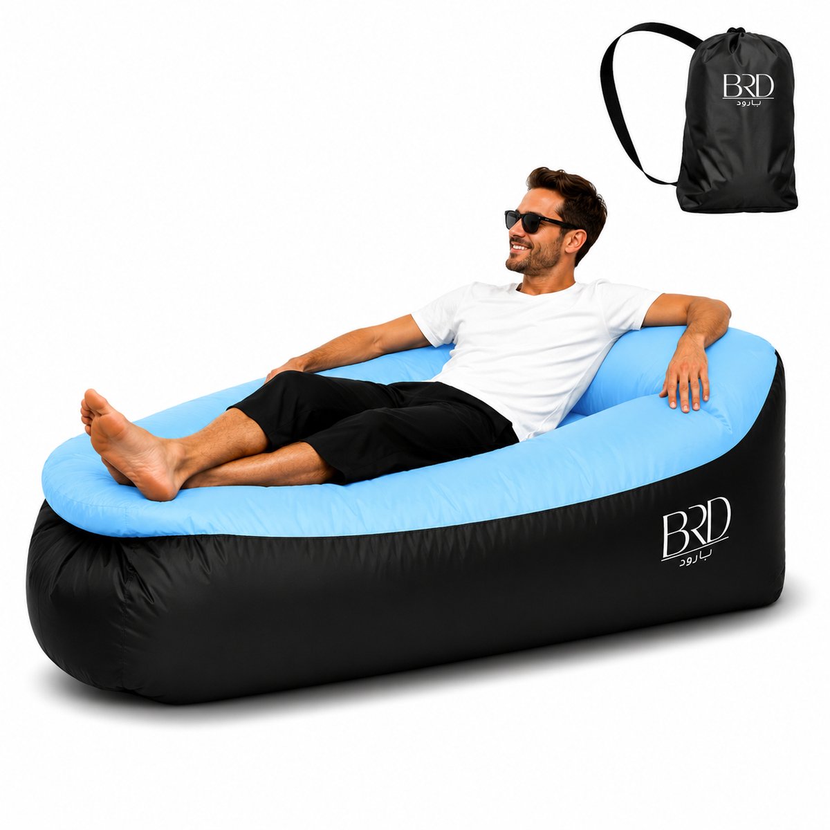 BRD® Opblaasbare Sofa Blauw - Luchtbed - Strand - Vakantie Zitzak