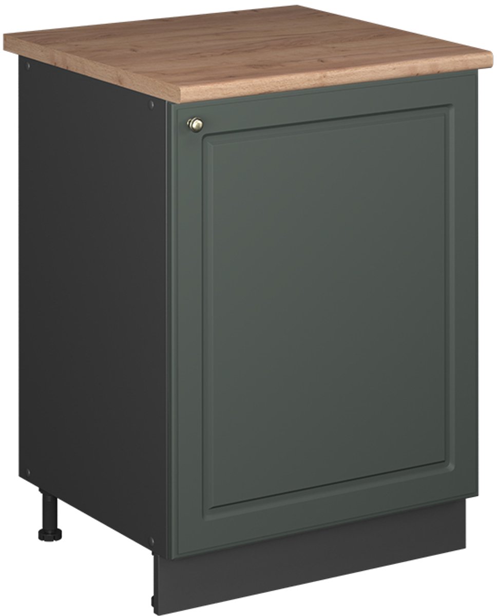 Vicco Wastafelkast Fame-Line, Groen-Goud Landhuis/Antraciet, 60 cm